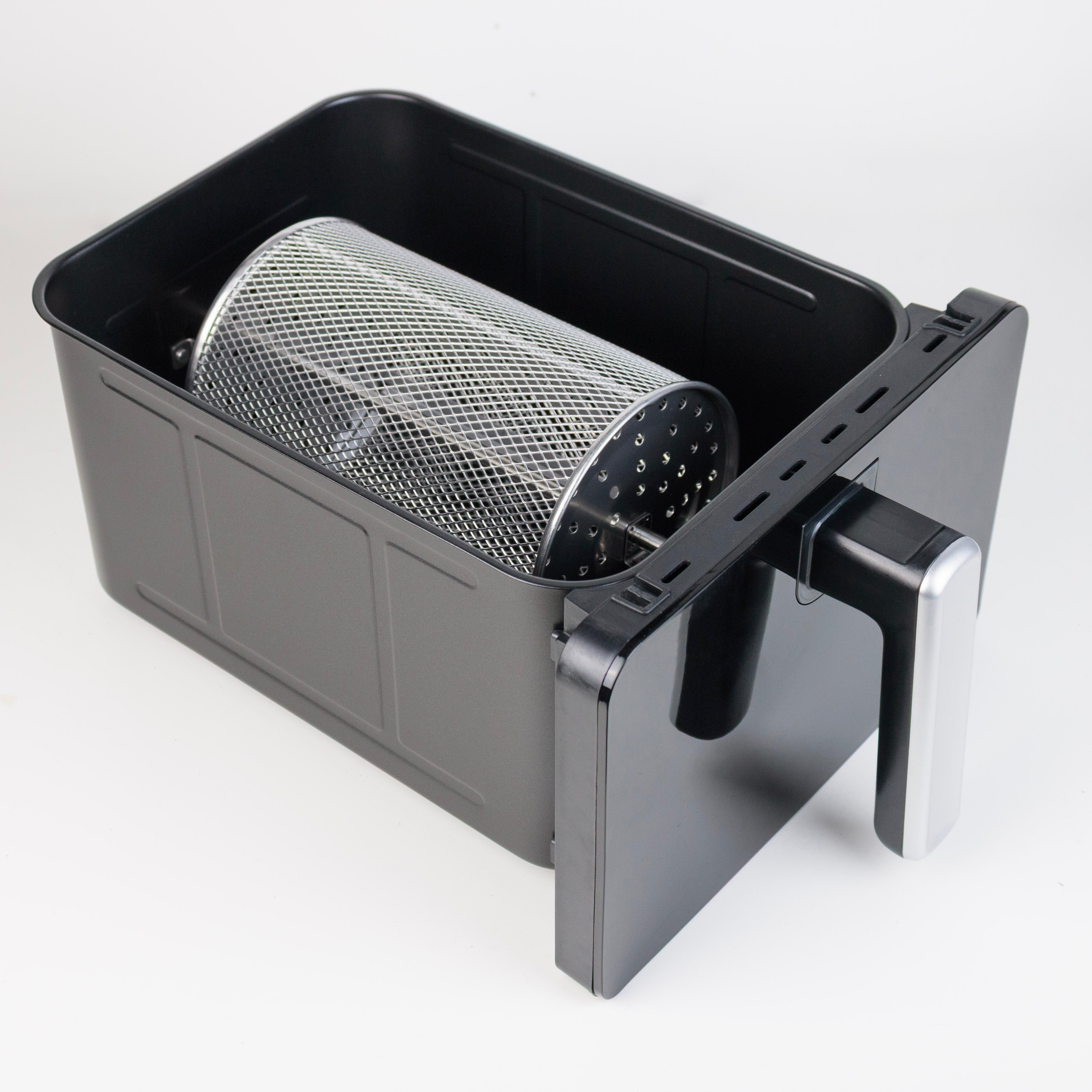 Heißluftfritteuse mit rotierendem Frittierkorb